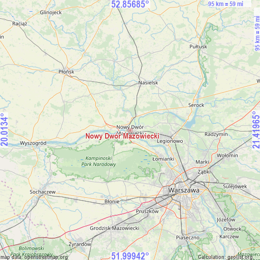 Nowy Dwór Mazowiecki on map