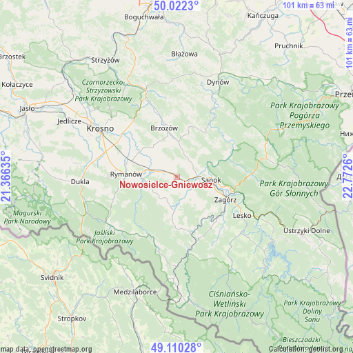 Nowosielce-Gniewosz on map