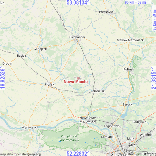 Nowe Miasto on map