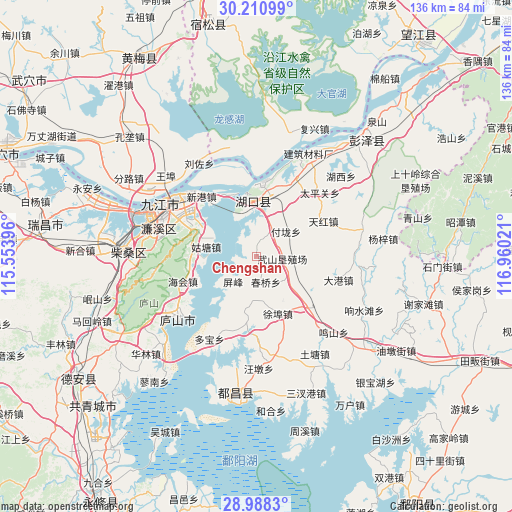 Chengshan on map