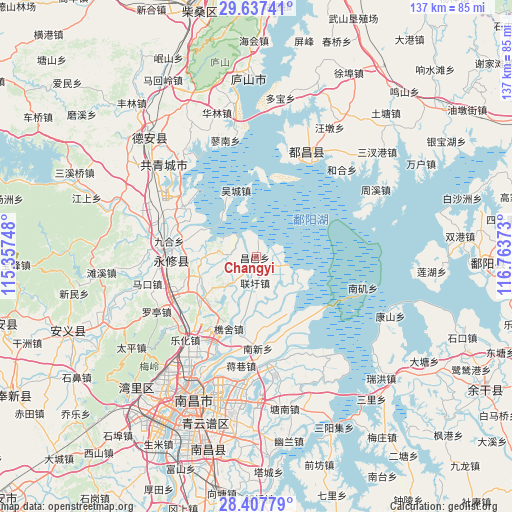 Changyi on map