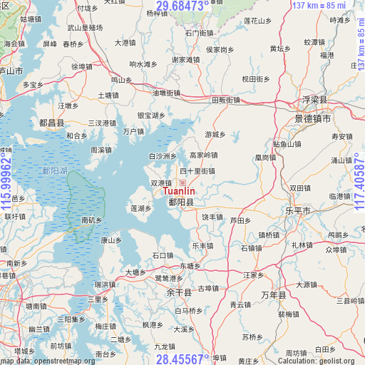 Tuanlin on map