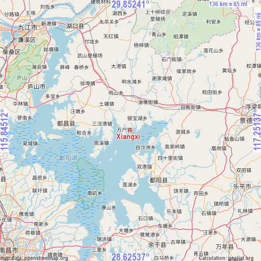 Xiangxi on map