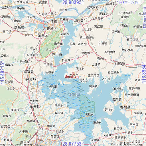 Beishan on map