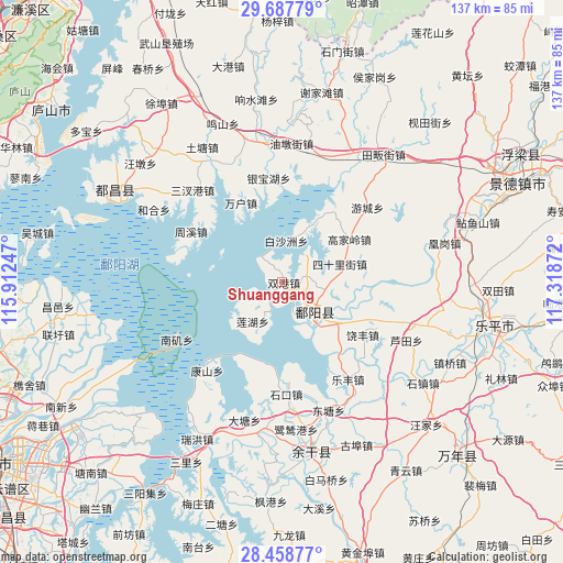 Shuanggang on map