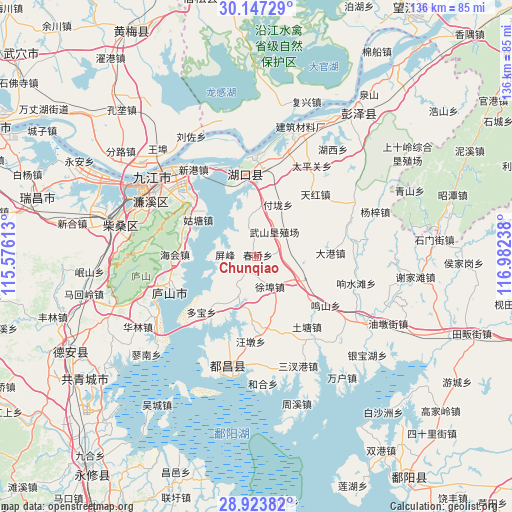 Chunqiao on map