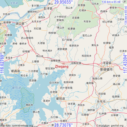 Zhegang on map