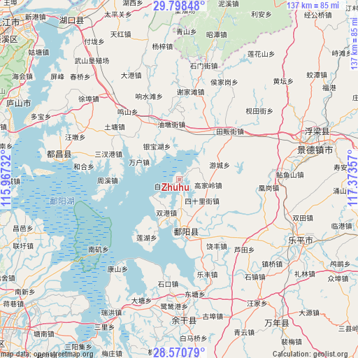 Zhuhu on map