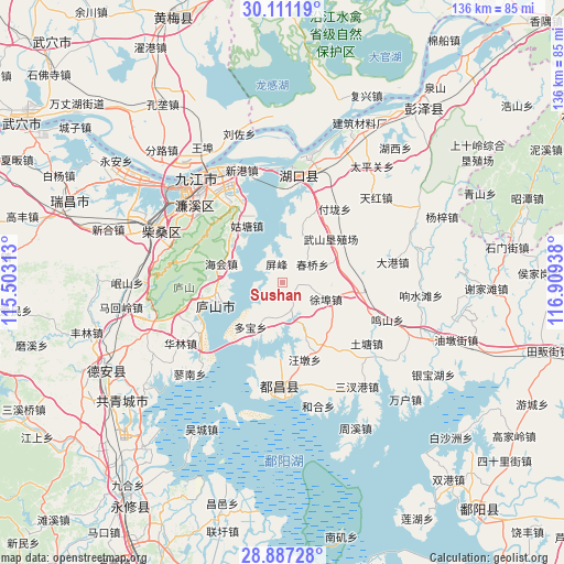 Sushan on map