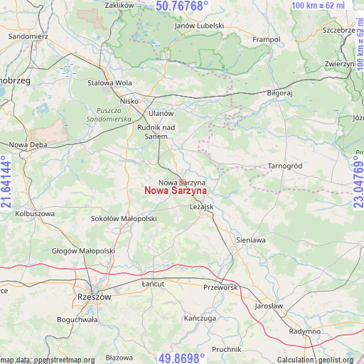 Nowa Sarzyna on map