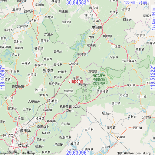 Jiapeng on map