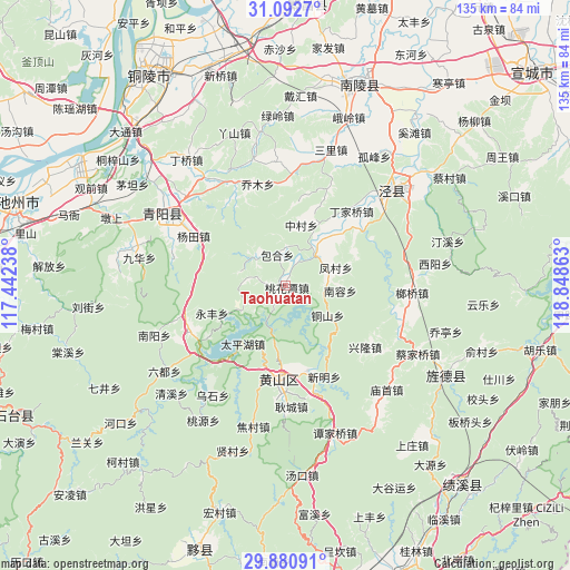 Taohuatan on map