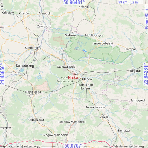 Nisko on map