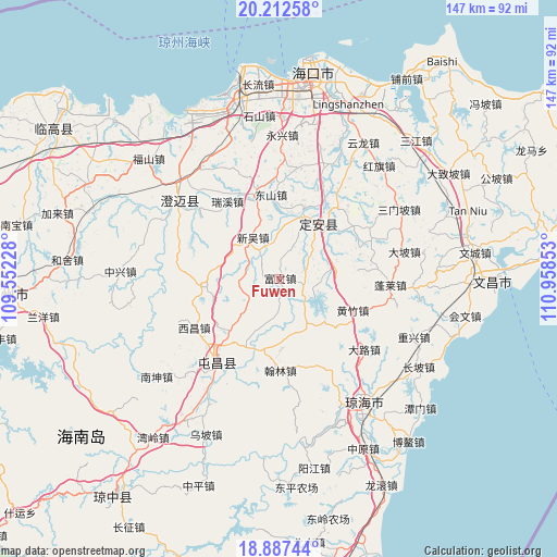 Fuwen on map