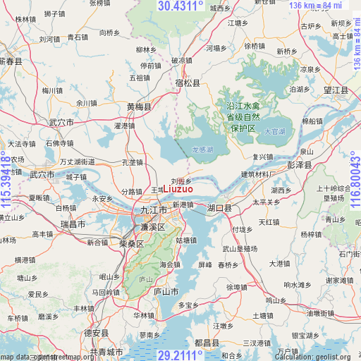 Liuzuo on map