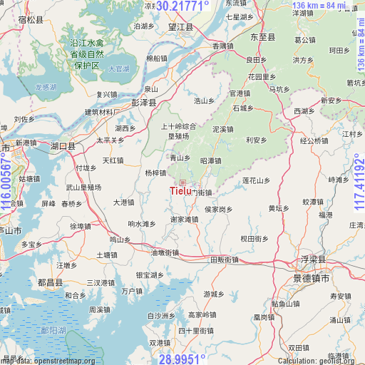 Tielu on map