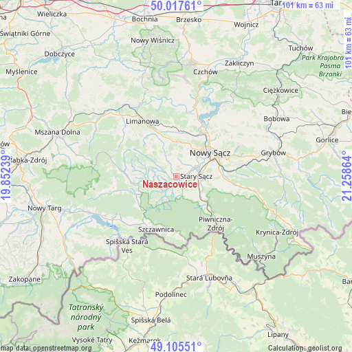 Naszacowice on map