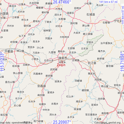 Zeqin on map