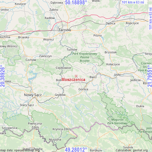 Moszczenica on map