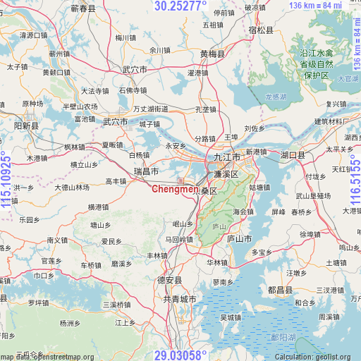 Chengmen on map