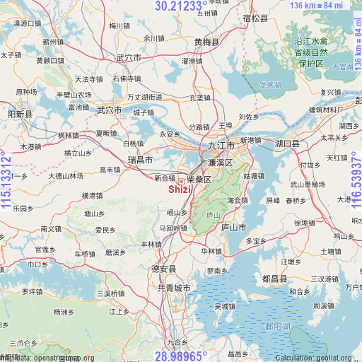 Shizi on map