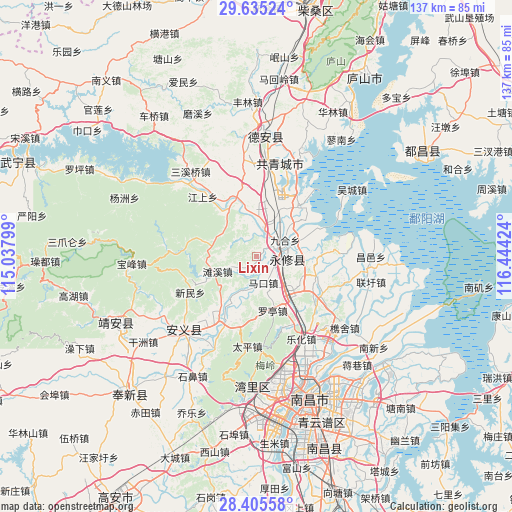 Lixin on map