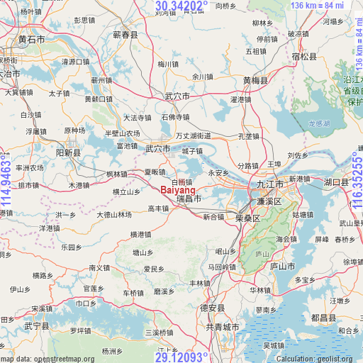 Baiyang on map