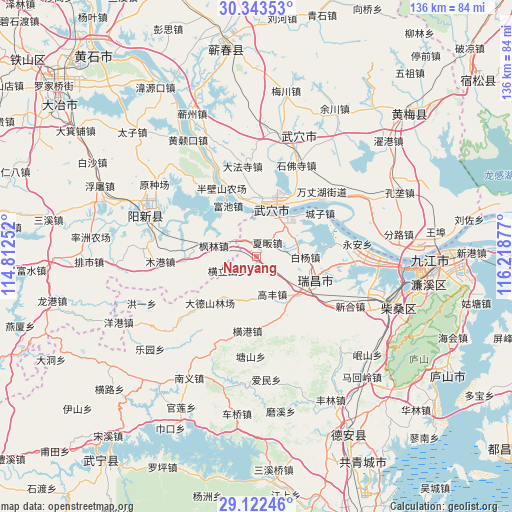 Nanyang on map