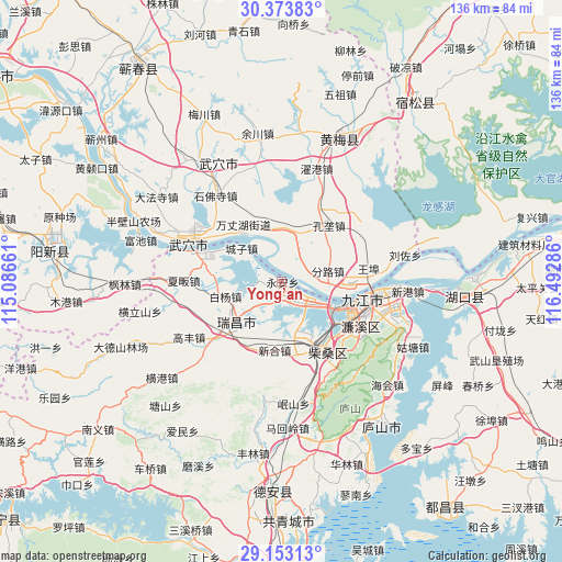 Yong’an on map