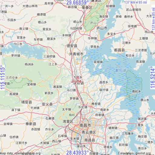 Jiuhe on map