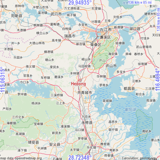 Hedong on map