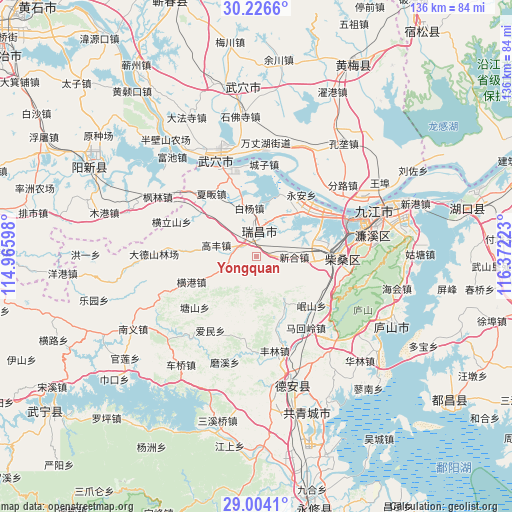 Yongquan on map