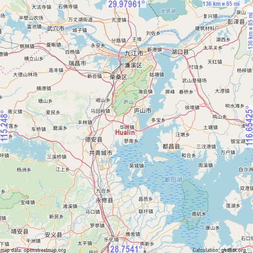 Hualin on map