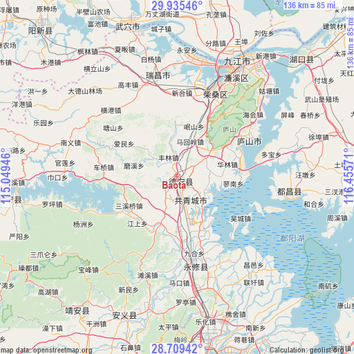 Baota on map