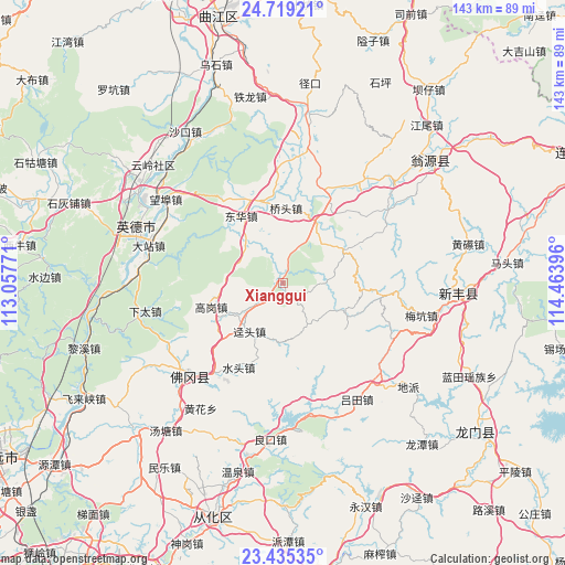 Xianggui on map