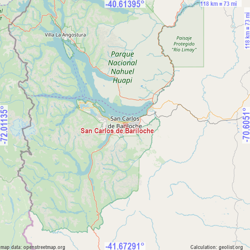 San Carlos de Bariloche on map