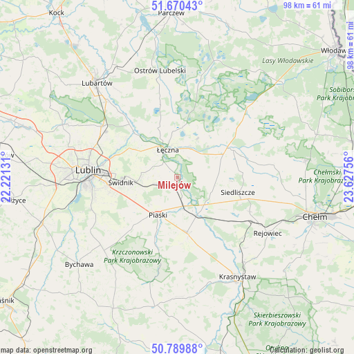 Milejów on map