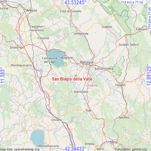 San Biagio della Valle on map