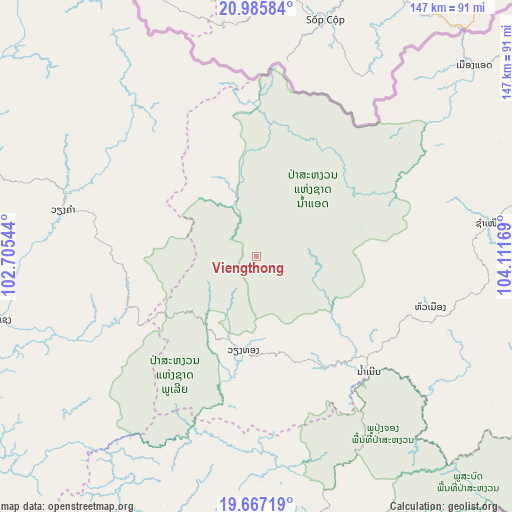 Viengthong on map