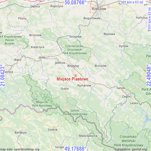 Miejsce Piastowe on map