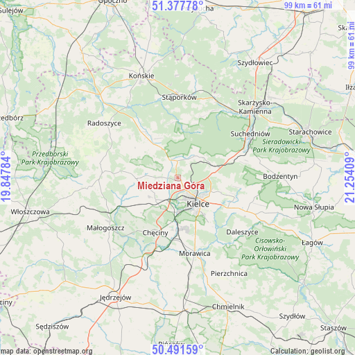 Miedziana Góra on map