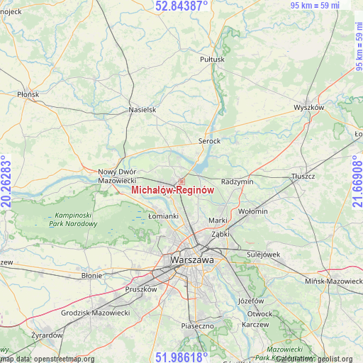 Michałów-Reginów on map