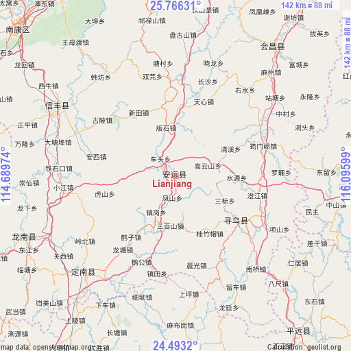 Lianjiang on map