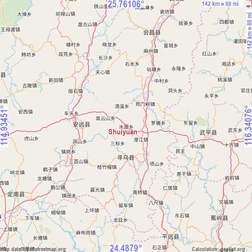 Shuiyuan on map