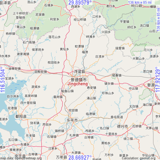 Jingcheng on map