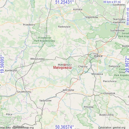 Małogoszcz on map