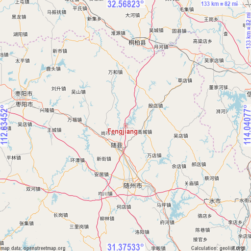 Fengjiang on map