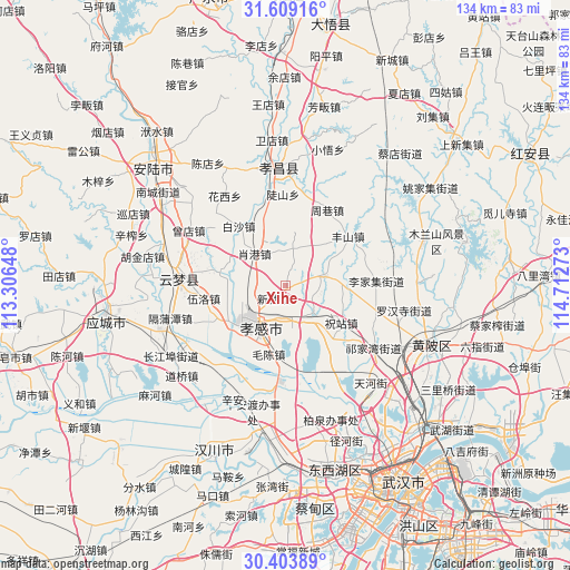 Xihe on map