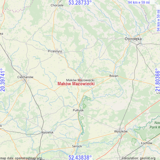 Maków Mazowiecki on map