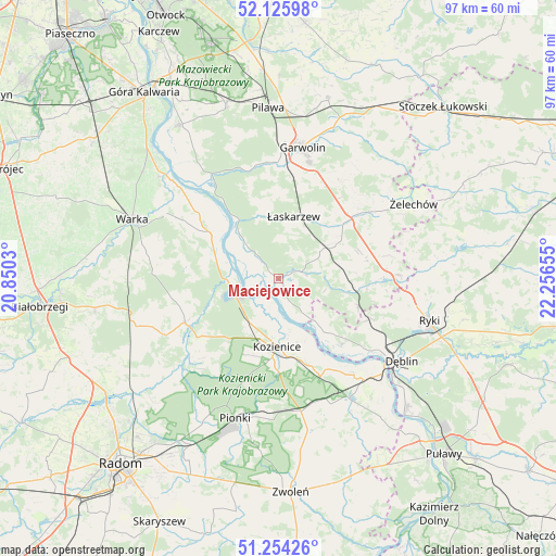 Maciejowice on map